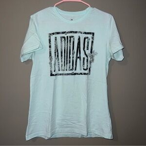 🍀4 for 25🍀 Adidas | Teal Floral Logo Tee